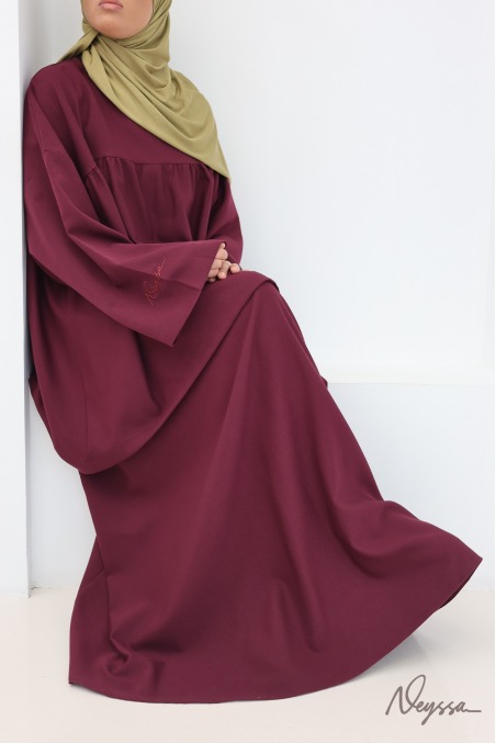 Flared Skirt and Tunic Set in Thick Burgundy Fabric