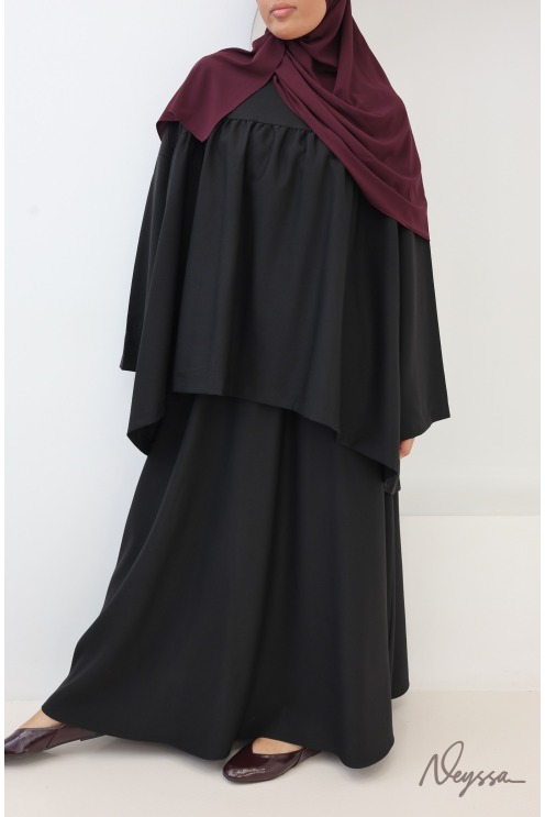 Black Tunic and Long Flared Skirt Set