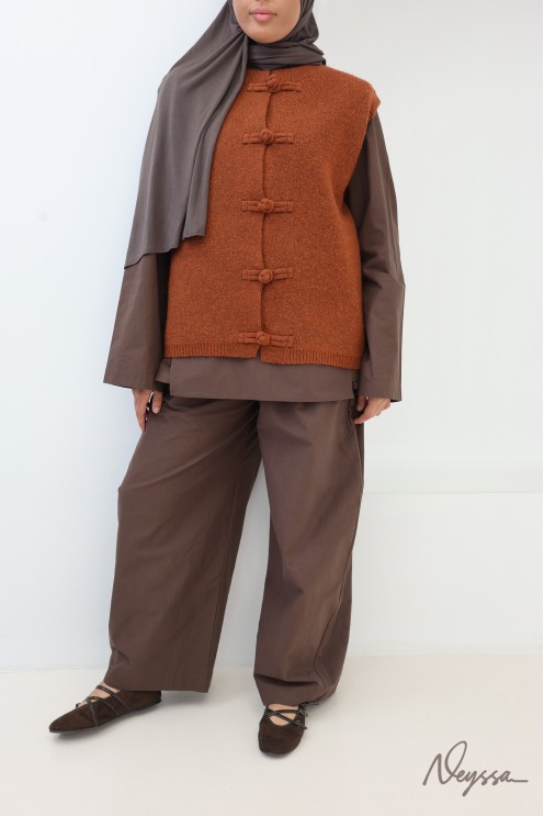 Women's Short-Sleeve Knit Cardigan with Chinese Buttons