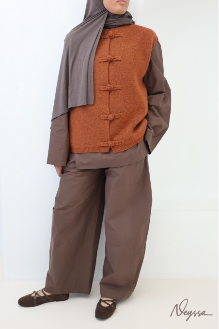 Women's Short-Sleeve Knit Cardigan with Chinese Buttons