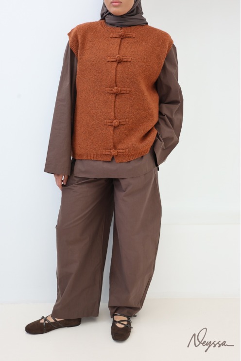 Women's Short-Sleeve Knit Cardigan with Chinese Buttons