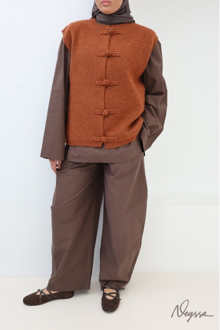 Women's Short-Sleeve Knit Cardigan with Chinese Buttons