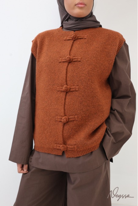 Women's Short-Sleeve Knit Cardigan with Chinese Buttons