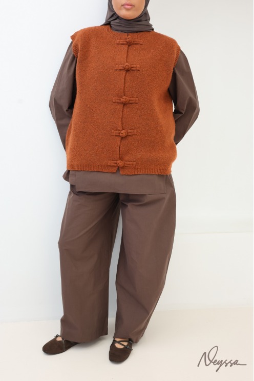 Women's Short-Sleeve Knit Cardigan with Chinese Buttons