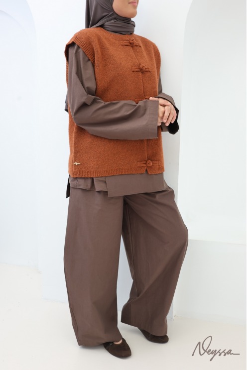 Women's Short-Sleeve Knit Cardigan with Chinese Buttons