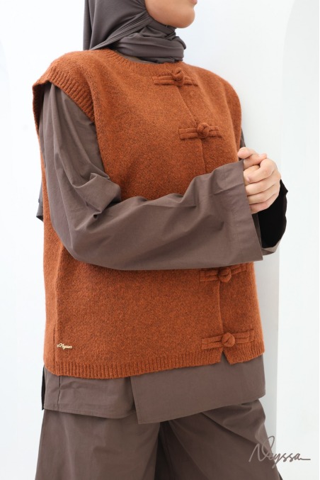Women's Short-Sleeve Knit Cardigan with Chinese Buttons