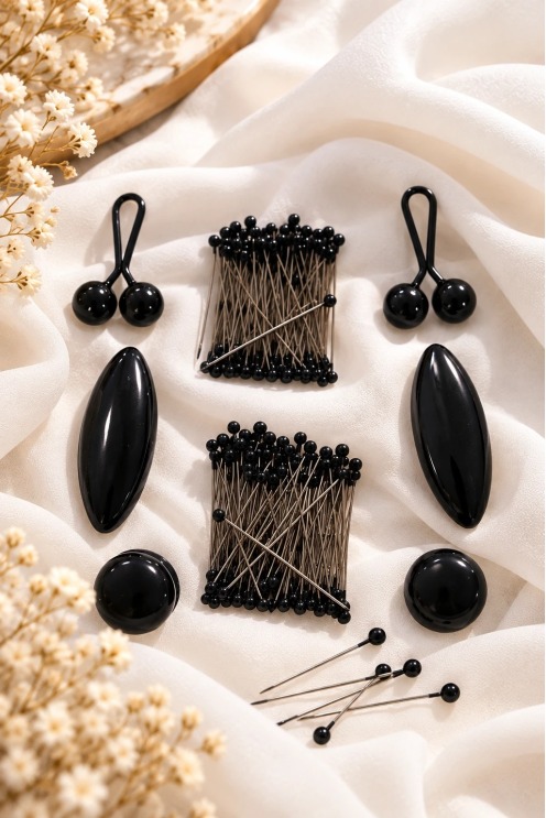 Pack d'épingles noir discrets pour hijabs, pour une bonne fixation