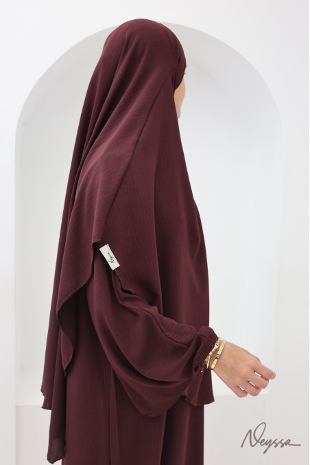 Ensemble abaya khimar en jazz noir pour femme hijabi tenue légiférer
