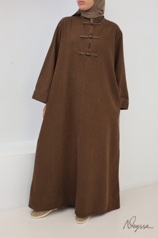 Robe jean 100% coton style japonais chocolat