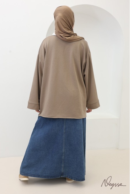 Pull femme ample style polo manches longues Neyssa