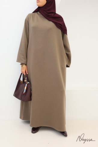 Robe longue col montant avec poches tissu doux Neyssa 2