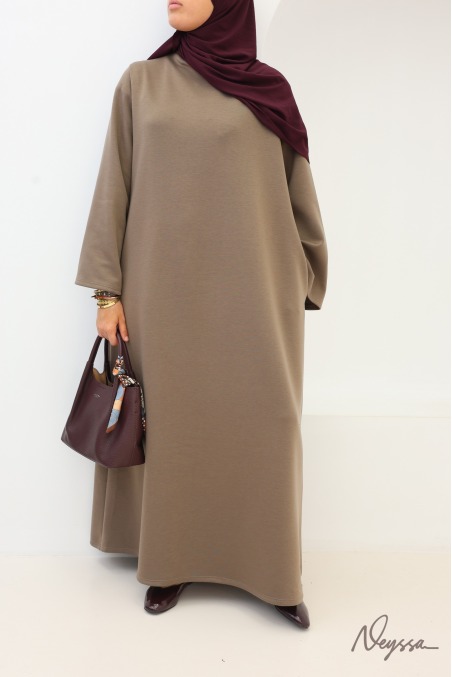Robe longue col montant avec poches tissu doux Neyssa