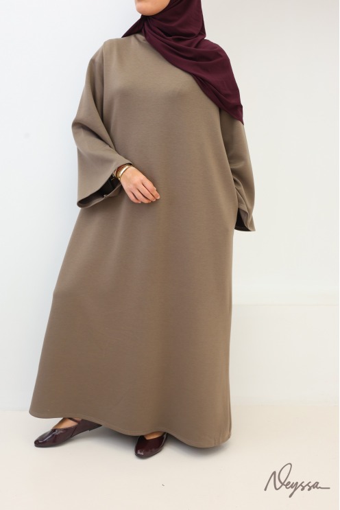 Robe longue col montant avec poches tissu doux Neyssa
