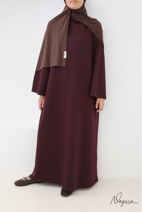 Robe longue col montant avec poches tissu doux Neyssa