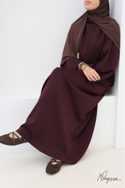 Robe longue col montant avec poches tissu doux Neyssa