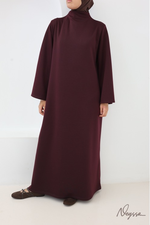 Robe longue col montant avec poches tissu doux Neyssa