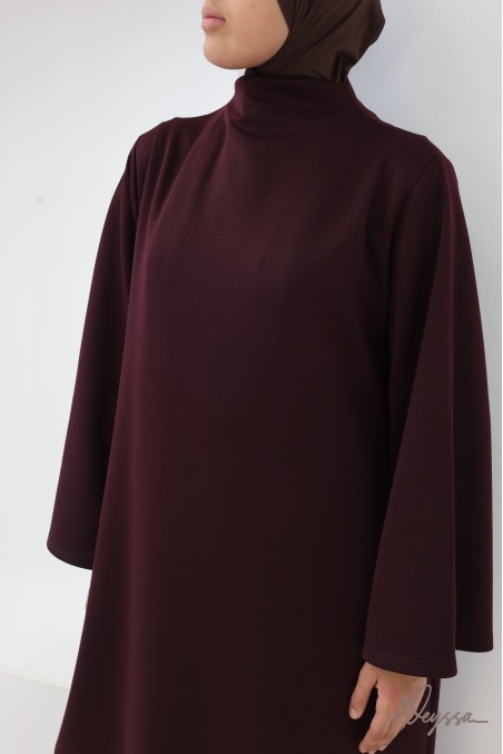 Robe longue col montant avec poches tissu doux Neyssa