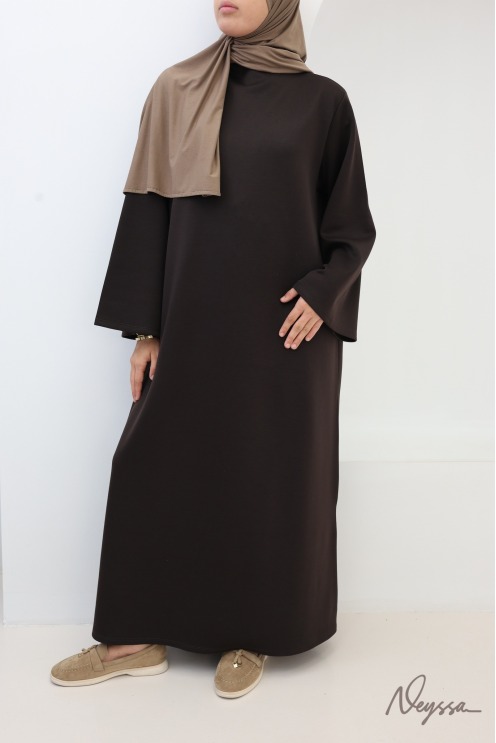 Robe longue col montant avec poches tissu doux Neyssa