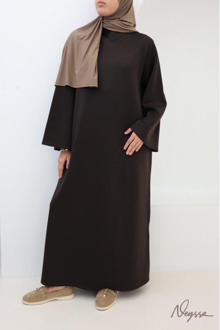 Robe longue col montant avec poches tissu doux Neyssa