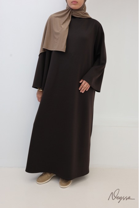 Long Dress with High Neck and Pockets, Made from Soft Fabric by Neyssa