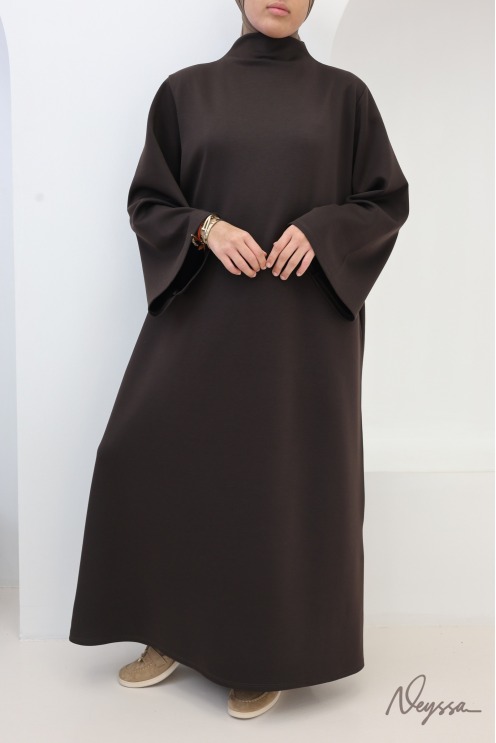 Robe longue col montant avec poches tissu doux Neyssa