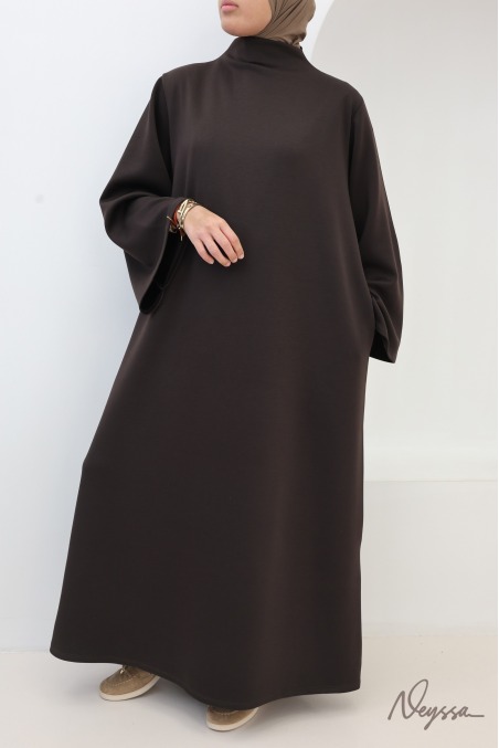 Robe longue col montant avec poches tissu doux Neyssa