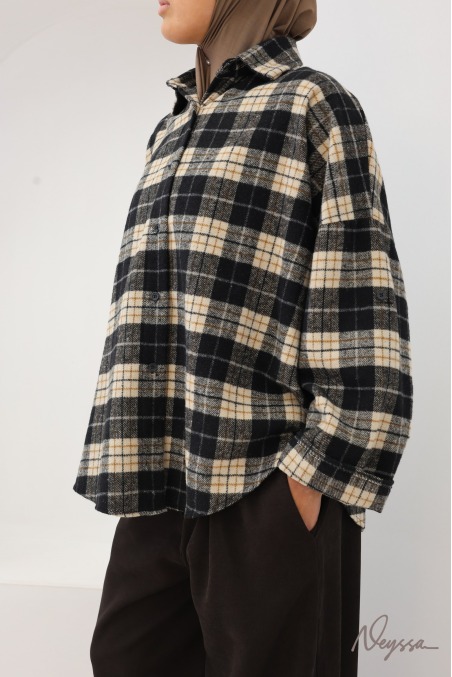 Oversized Checkered Lumberjack-Style Overshirt
