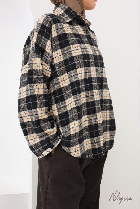 Oversized Checkered Lumberjack-Style Overshirt