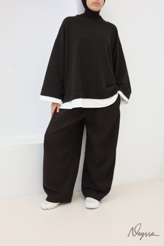 Sweat Asymétrique Femme Oversize en Coton Neyssa