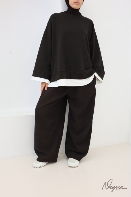 Sweat Asymétrique Femme Oversize en Coton Neyssa