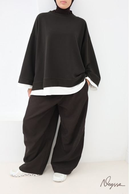 Neyssa Women's Oversized Asymmetrical Cotton Sweatshirt
