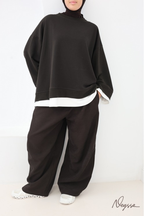 Sweat Asymétrique Femme Oversize en Coton Neyssa
