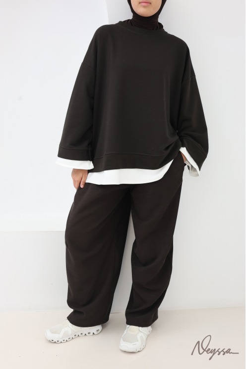 Sweat Asymétrique Femme Oversize en Coton Neyssa