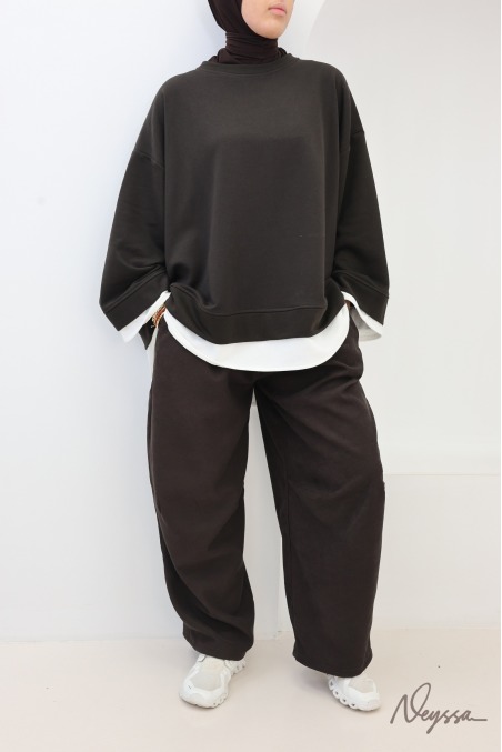 Sweat Asymétrique Femme Oversize en Coton Neyssa