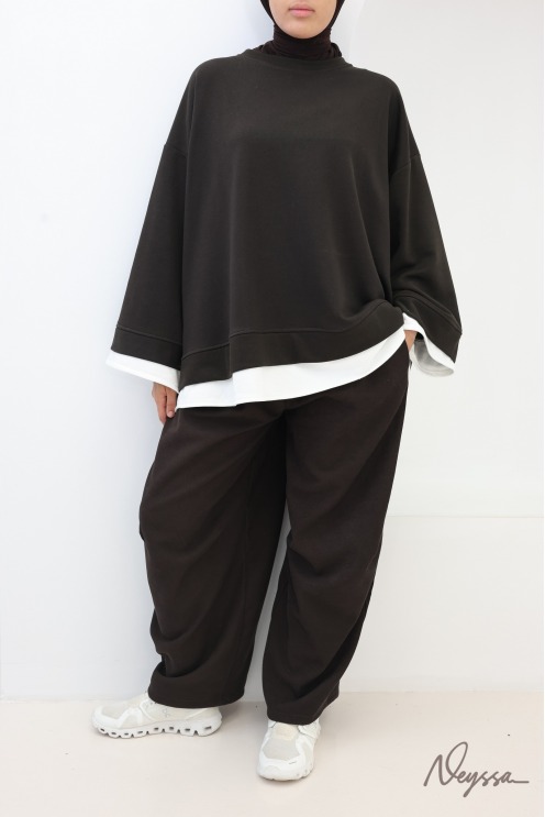 Neyssa Women's Oversized Asymmetrical Cotton Sweatshirt