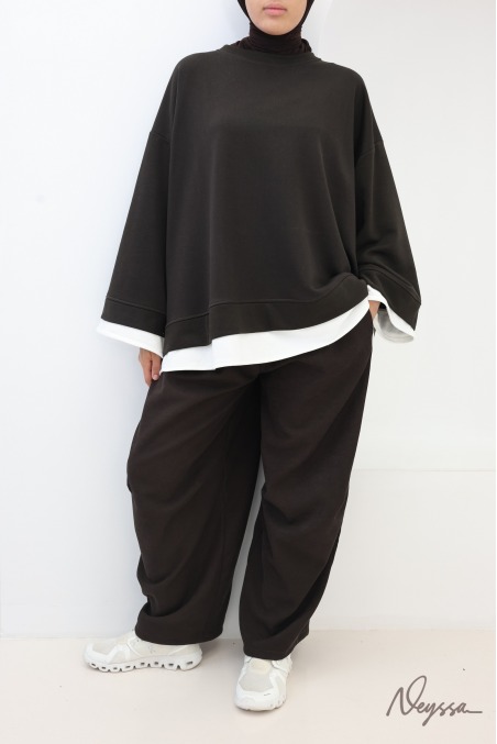 Neyssa Women's Oversized Asymmetrical Cotton Sweatshirt