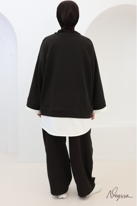 Sweat Asymétrique Femme Oversize en Coton Neyssa