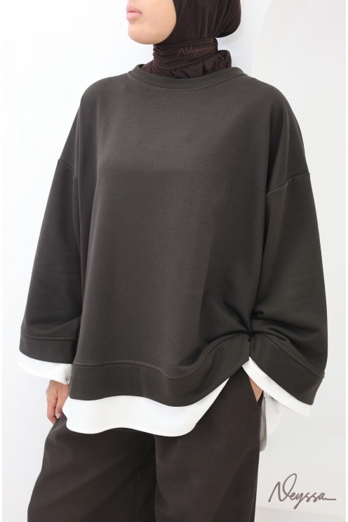 Asymmetrisches Oversize-Sweatshirt für Damen aus Baumwolle von Neyssa