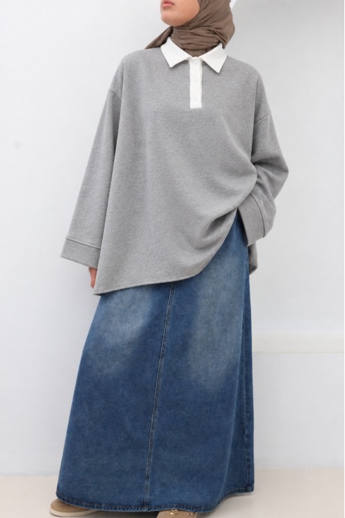 Pull polo femme extra oversize col polo Neyssa