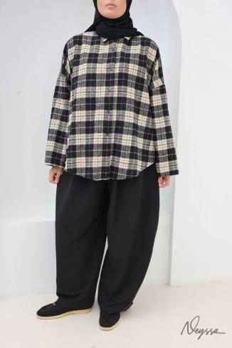 Oversized Checkered Lumberjack-Style Overshirt