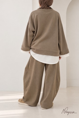 Sweat oversize en coton taupe idéal pour le quotidien 2