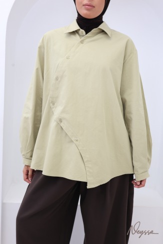 Chemise mi longue 100% coton idée tenue automne hijabi 2