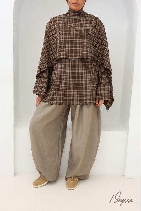 palazzo large coupe ballon à pinces tailleur, tendance et modeste