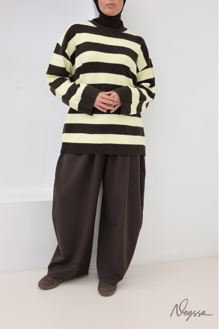 palazzo large coupe ballon à pinces tailleur, tendance et modeste