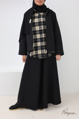 Oversize-Damenjacke in Schwarz mit Anzugstoff-Optik
