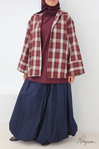 Neyssa Oversized Checkered Lumberjack-Style Shirt
