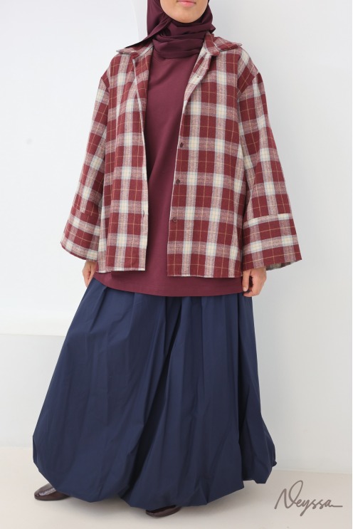 Neyssa Oversized Checkered Lumberjack-Style Shirt