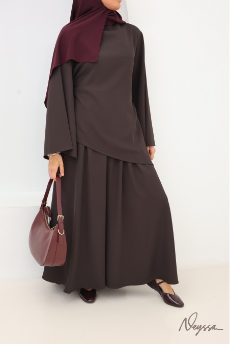 Chocolate Muslim Skirt and Top Set | Neyssa