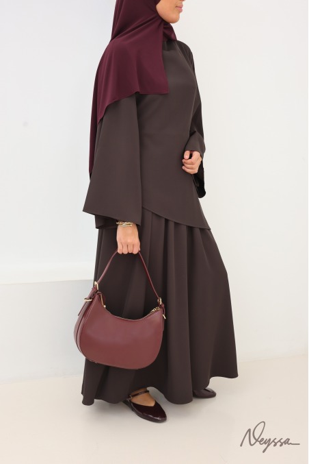Chocolate Muslim Skirt and Top Set | Neyssa