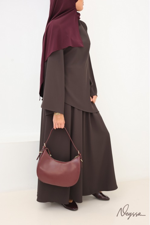 Chocolate Muslim Skirt and Top Set | Neyssa